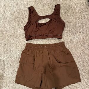 Old Navy Brown Athletic Shorts and Top Set